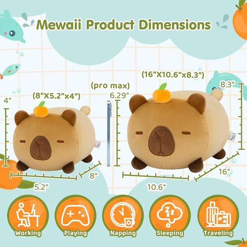Mewaii Black Cat Plush Kawaii Plushies, Ultra-Soft Feel, 8 in in Kuwait