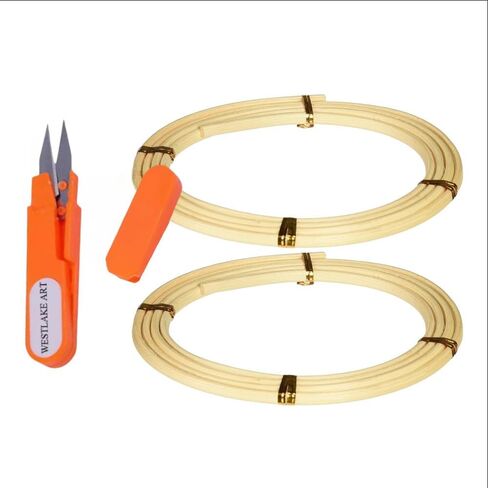 Commonwealth Basket Reed Spline #8, 0.48 Oz, Basket Weaving Essential, Bundled with Westlake Art Embroidery Scissors - Premium Quality Cane Webbing, Secure Fit for Professional Finish [Pack of 2] in Saudi Arabia