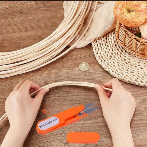 Commonwealth Basket Reed Spline #8, 0.48 Oz, Basket Weaving Essential, Bundled with Westlake Art Embroidery Scissors - Premium Quality Cane Webbing, Secure Fit for Professional Finish [Pack of 2] in Saudi Arabia
