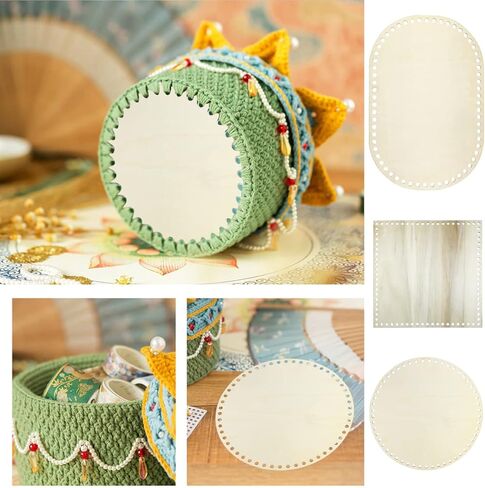 6 قطع 3 أنماط حقيبة كروشيه خشبية أسفل سلة كروشيه بيضاوية الشكل قاعدة خشبية فارغة سلة خشبية قيعان المشكل ل DIY سلة النسيج لوازم الكروشيه DIY حقيبة حقائب الكتف صنع المحفظة in Kuwait