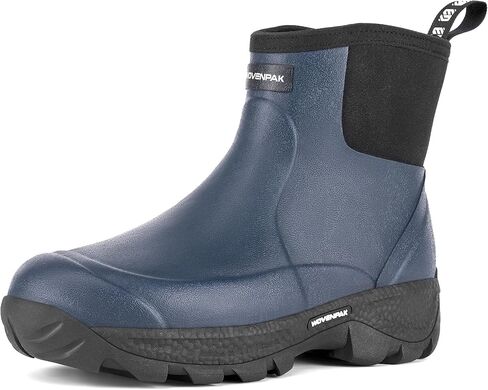 WOVENPAK Men's Rain Boots, Ankle Height Rubber Garden Shoes, Neoprene Mud Boots, Waterproof Insulated Work Booties for Gardening, Hunting, Farming, Camping and Yard in Saudi Arabia