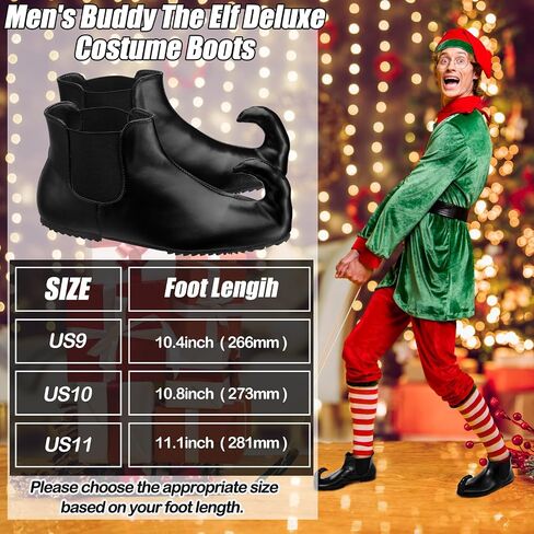 Elf Christmas Costume Shoes Men's The Elf Shoes Leather Shoes Movie Elf Shoes for Halloween Costume Holiday Christmas Party in Saudi Arabia