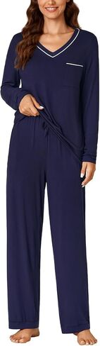 KIFOVEN Women’s Pajamas Set 2 Pieces Long Sleeve Sleepwear with Pants Cotton Pjs Lounge Set in Saudi Arabia
