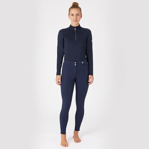 HORZE B Vertigo Davina Women's Mid-Rise Breathable Knee Patch Breeches with Phone Pockets in Saudi Arabia