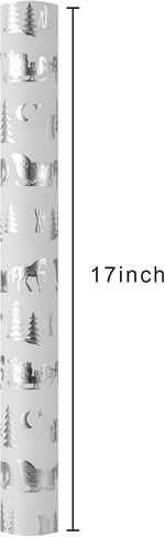 Homeral Christmas Wrapping Paper Roll - 46.8sq.ft. 3D Embossed Silver Foil Snowflakes on White for Christmas, Winter Holiday, Party, New Year Celebration- 17in x 33ft in Saudi Arabia