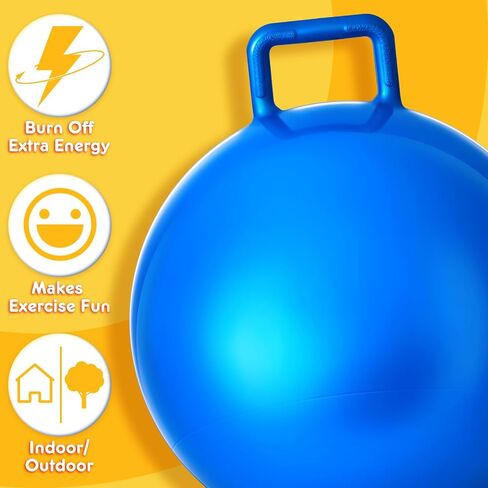 Lewtemi 2 Pcs 29 Inch Big Bouncing Ball with Handle Hopper Ball Jumping Hopping Ball Bouncy Ball for Adults Exercise Ball and Air Pump for Outdoor Sports Game(Blue Pink Cloud, Blue Purple Cloud) in Saudi Arabia