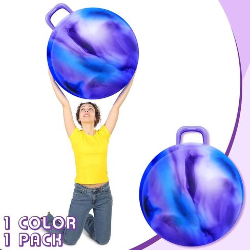 Lewtemi Hopper Ball, 29 Inch Bouncing Ball with Handle, Jumping Hopping Ball, Exercise Ball and Air Pump for Adults Outdoors Sports Games Exercise (Blue Green Gradient) in Saudi Arabia