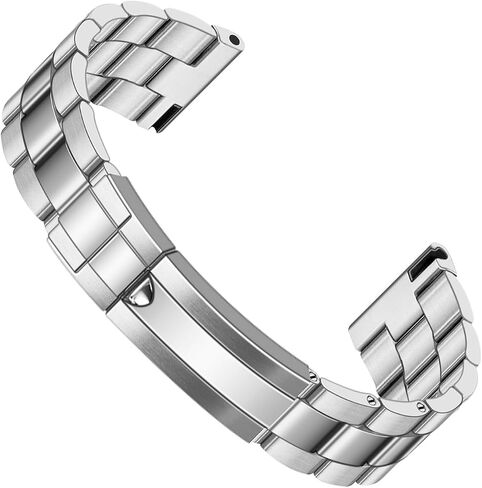 20mm 22mm Watch Band for Men Screw-In Stainless Steel Premium Metal Watch Band Universal Straight with Curved Ends Replacement Strap Deployment Buckle in Kuwait