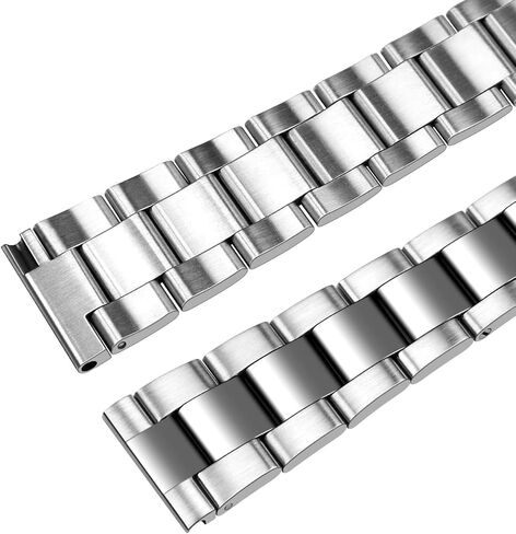 20mm 22mm Watch Band for Men Screw-In Stainless Steel Premium Metal Watch Band Universal Straight with Curved Ends Replacement Strap Deployment Buckle in Kuwait