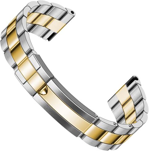 20mm 22mm Watch Band for Men Screw-In Stainless Steel Premium Metal Watch Band Universal Straight with Curved Ends Replacement Strap Deployment Buckle in Kuwait