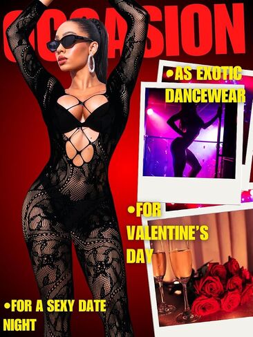 Sexy Lingerie For Women, Body Stockings Exotic Wear Dancer Outfits, Full Fishnet Bodysuit Glow Party Rave Plus Size in Saudi Arabia