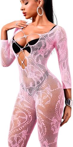 Sexy Lingerie For Women, Body Stockings Exotic Wear Dancer Outfits, Full Fishnet Bodysuit Glow Party Rave Plus Size in Saudi Arabia