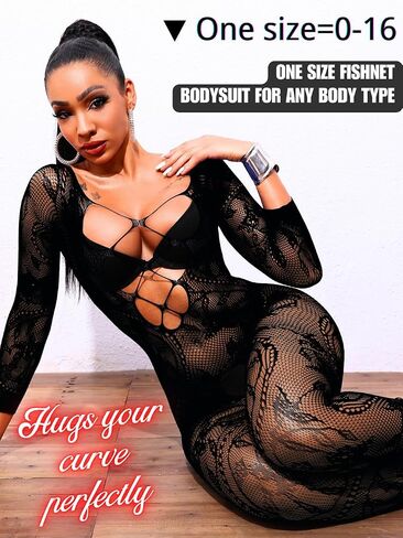 Sexy Lingerie For Women, Body Stockings Exotic Wear Dancer Outfits, Full Fishnet Bodysuit Glow Party Rave Plus Size in Saudi Arabia
