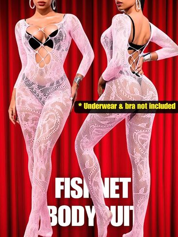 Sexy Lingerie For Women, Body Stockings Exotic Wear Dancer Outfits, Full Fishnet Bodysuit Glow Party Rave Plus Size in Saudi Arabia