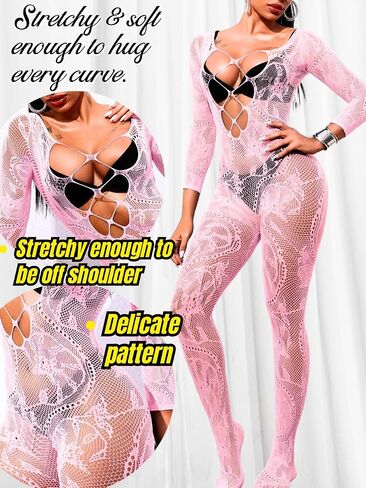 Sexy Lingerie For Women, Body Stockings Exotic Wear Dancer Outfits, Full Fishnet Bodysuit Glow Party Rave Plus Size in Saudi Arabia