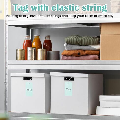150 Pcs Paper Tag with Elastic String 4 3/4" X 2 3/8" Blank Shipping Tags with Reinforced Hole Price Tags Hang Tags with String Attached Large Marking Tags Gift Tags for Labeling Christmas(Light blue) in Saudi Arabia