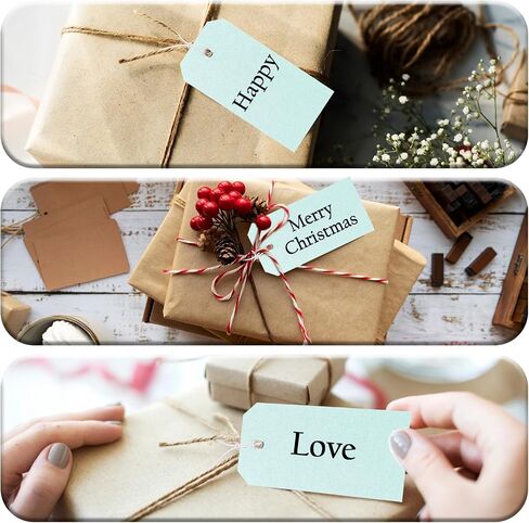 150 Pcs Paper Tag with Elastic String 4 3/4" X 2 3/8" Blank Shipping Tags with Reinforced Hole Price Tags Hang Tags with String Attached Large Marking Tags Gift Tags for Labeling Christmas(Light blue) in Saudi Arabia