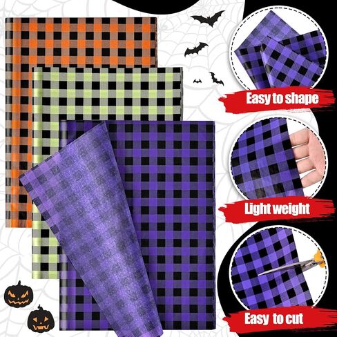 NACHLYNN 90 Sheets Halloween Tissue Paper Bulks 14 x 20inch Black White Pumpkin Cobweb Bat Gift Wrapping Paper Scary Horror Decorative Wrap Tissue for Halloween Party Decorations Crafts in Saudi Arabia