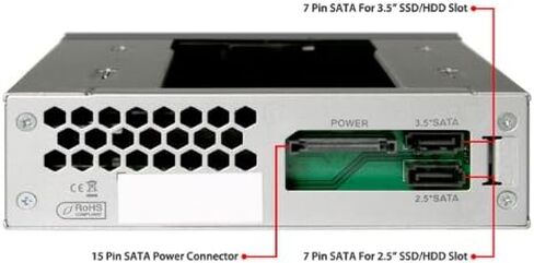 ICY DOCK 2 Bay 2.5" & 3.5" SATA HDD/SSD Hot Swap Mobile / Caddy / Docking for External 5.25" Bay | DuoSwap MB971SP-B in Kuwait
