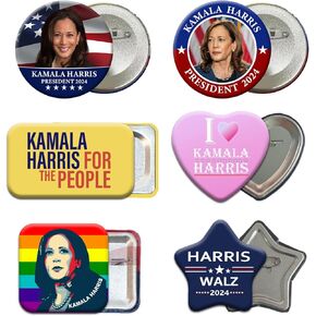 Kamala Harris 2024 for President Pins Button Harris Presidential Election Button Set of 6 Harris 2024 Campaign Button Pins For Men Women Harris Merchandise in Kuwait