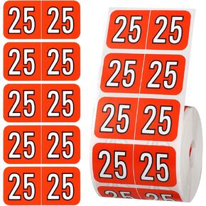 500pcs 2025 Stickers, File Folder Year Labels 2025 Number Year Stickers 3/4x1-1/2 Inch 25 Year Labels Colored Self Adhesive Year Stickers 2025 for End Tab File Folders Office Supplies(Dark Green)