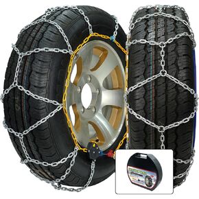 Auto Fixing Snow Chain Tire Chains For Cars Suv Pickup Trucks Reusable Universal Emergency Traction Snow Chains, Set of 2 (HKN100)