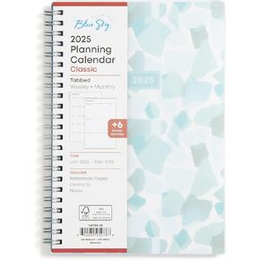 Blue Sky 2025 Weekly and Monthly Planner Calendar, January 2025 - December 2025, 8.5" x 11", Flexible Frosted Cover, Laminated Tabs, Wirebound, Storage Pocket, Amitza (Amitza- 2025, 8.5" x 11")