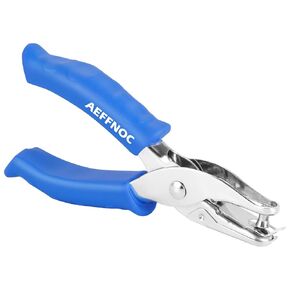 Single Hole Punch, One Hole Puncher with Soft Grip Handle, 1/4 Inch Paper Hole Punches, Small Hole Punchers with Paper Mess Tray, 6 Sheets Capacity, for Crafts, Scrapbooks (Blue)