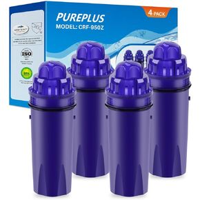 استبدال فلتر مياه القاذف PUREPLUS CRF950Z لـ Pur PPF900Z، PPF951K، PPT700W، CR-1100C، DS-1800Z، CR-6000C، PPT711W، PPT711، PPT710W، PPT111W، PPT111R وجميع أباريق وموزعات PUR، 4 عبوات