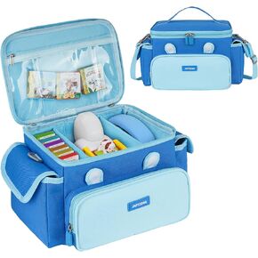 حقيبة حمل مناسبة لمجموعة المبتدئين من Little Tikes Story Dream Book Machine، حقيبة تخزين لطيفة متوافقة مع Toniebox ومشغل الصوت Storypod وملحقاته، أزرق (الحقيبة فقط)