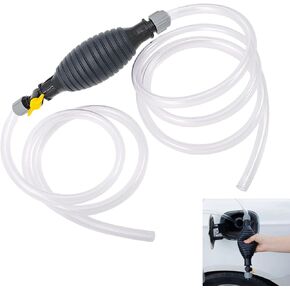 9.8Ft Siphon Pump for Gasoline, Multifunction Liquid Sucker Pump Comes With Flow Valve and Fixing Buckle, for Gas Gasoline Petrol Diesel Oil Liquid Water Fish Tank Portable Siphon Hose