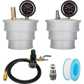 CAC Charge Air Cooler Boost Leak Tester 3", 3.5", 4" Steps, 6061 Solid Aluminum Anti-Slip Grooves for Tractors, Semi-Trucks, Machinery, 150 PSI Regulator and 5ft Extension Line, US & EU Air Fitting