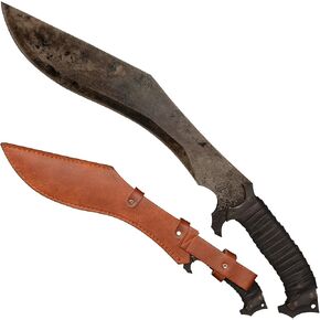 Handmade Sword and Blade Series, Sharp Manganese Steel 52HRC, Full Tang, Leather Sheath, Outdoor, Hunting, Camping, Hiking, Survival, Multiple Styles