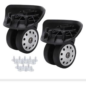 Alomejor 1 Pair Luggage Casters A88 Porous Suitcase Wheel Suitcase Luggage Replacement Casters for Travel Bags Large Size(Black)
