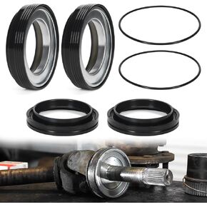 Front Axle Vacuum Knuckle & Tube Seal Kit Compatible with Ford 1998-2004 Super Duty F250 F350 F450 F550 Excursion with Dana 50 60, Front Axle Seal Set Replaces 50491 50381 41784-2