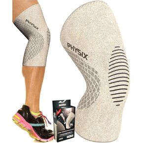 Physix Gear Sport Knee Support Brace - Best No-Slip Knee Braces for Knee Pain Women & Men, Compression Knee Sleeves for Running Workout Walking Hiking Sports Arthritis ACL Torn Meniscus