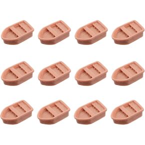 12pcs Miniature Boat Resin Crafted Row Boat Model Rustic Sailing Boat Fairy Garden Supplies for DIY Craft Projects Kids Bonsai Random Color