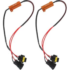 2pcs H11 Load Resistors Adapter Load Resistor Kits Relay Harness Adapter Load Resistor for Fog Lights Flashing Error Code Anti Hyper Flash (H11 50W)