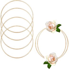 Abeillo 4PCS 12 Inch Floral Rings, Metal Hoops for Crafts, Circles Hoop Wedding Centerpiece, Wreath Rings for Dream Catcher Rings Macrame Wall Hanging Crafts Making (Gold)