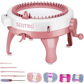 Yohencin Knitting Machine 48 Needles Knitting Loom Smart Weaving Loom Knitting Round Loom, Knitting Board Rotating Double Knit Loom Machine for Kids and Adults