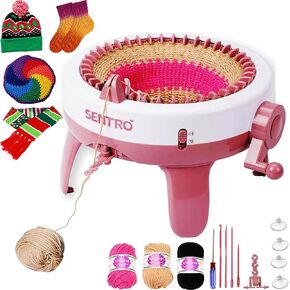 Cyandream Sentro 40 Needles Knitting Machine for Adults and Beginners, Smart Automatic Circular Knitting Loom Crochet Machine Kit for Scarves,Hat,Sock,Gloves,Sweater