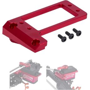 1/10 RC Servo Mount, Aluminum Front Axle BAT Servo Mount Low Center of Gravity for 1/10 RC Crawler Car VP Capra F9 DIY LCG Chassis Upgrade Parts(Red)