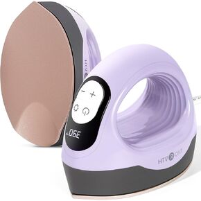 HTVRONT Mini Heat Press - 3 in 1 Heat Press Machine for T-Shirts Hats Mugs with Larger Flat Curved Plate, Customized Temp&Time, Digital Display, Memory Function and Insulated Base (Lavender Purple)
