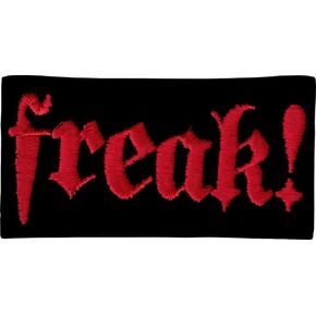 freak! - Red on Black - Embroidered Iron On or Sew On Patch