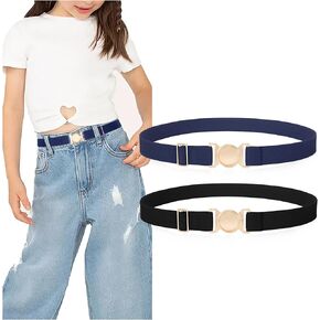 SUOSDEY 2 Pcs Kids Belt for Boys Girls Toddler Adjustable Elastic waist Belt for Back to School