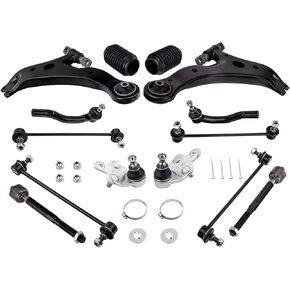 maXpeedingrods 14Pcs Front Lower Control Arm for Toyota Camry 2007-2011 Suspension Kit with Ball Joints Sway Bar End Links Tie Rod End Link Boots