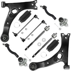 12PCS Front Lower Control Arm Suspension Kit with Ball Joint TieRod Sway Fits Toyota Corolla 2003 2004 2005 2006 2007 2008 All Models