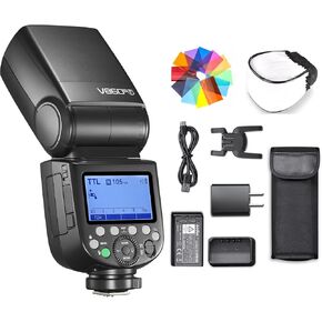 Godox V860III-N Flash for Nikon Camera Flash Speedlite Speedlight 7.2V/2600mAh Li-ion Battery, 2.4G Wireless HSS 1/8000 1.5s Recycle Time 10 Levels LED Modeling Light for Nikon (Upgraded V860II-N)