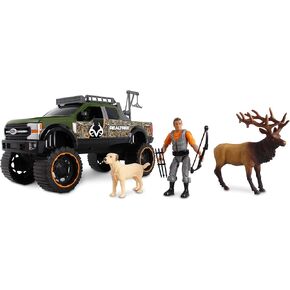 NKOK 1:18 Realtree 8 Piece Ram 1500 Rebel Elk Hunting Playset, Allows Children to Pretend Play and Use Their Imagination, Hunting Playset, for Ages 3 and up