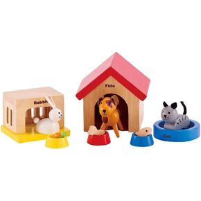 Hape Family Pets Wooden Dollhouse Animal Set